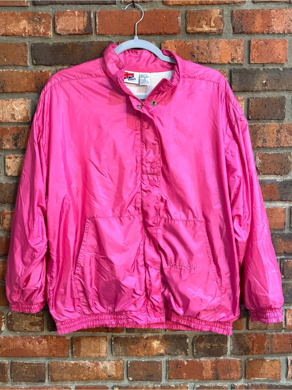 Vtg Reebok womens nylon windbreaker jacket pink M